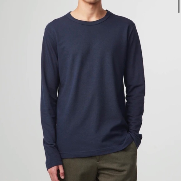 NNO7 Cliff: long sleeve t-shirt soft cotton lyocell A classic crew neck pull on - Picture 1 of 8